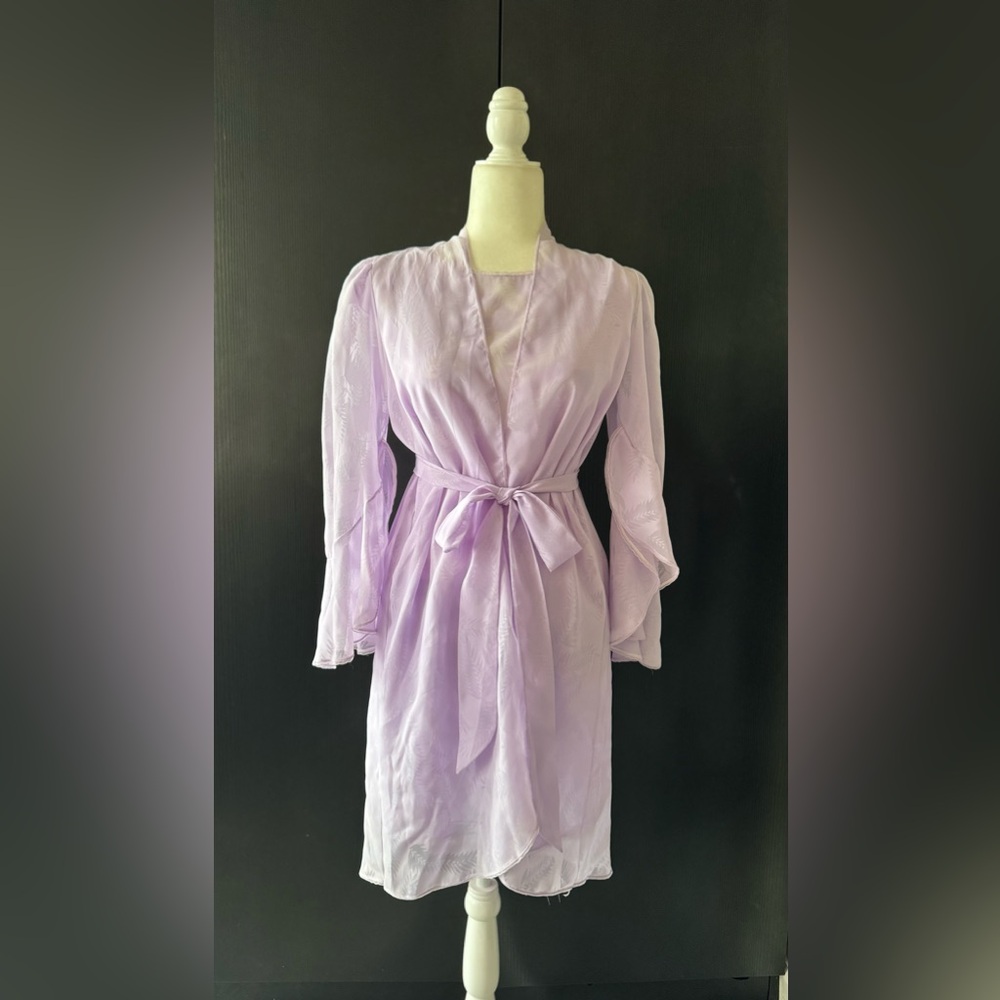 VTG Vintage 60s Bob Mackie for Glydons Lingerie Sleepwear Set Robe Slip Panty L